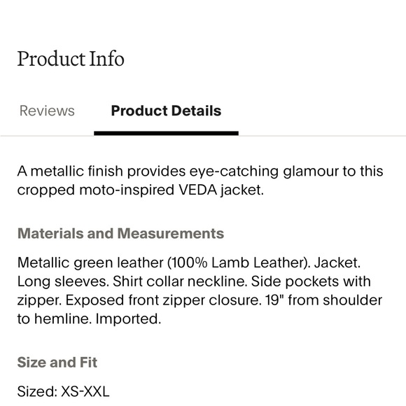 Veda Metallic Mint Green Cropped Leather Biker Jacket | New Without Tags - Picture 5 of 9